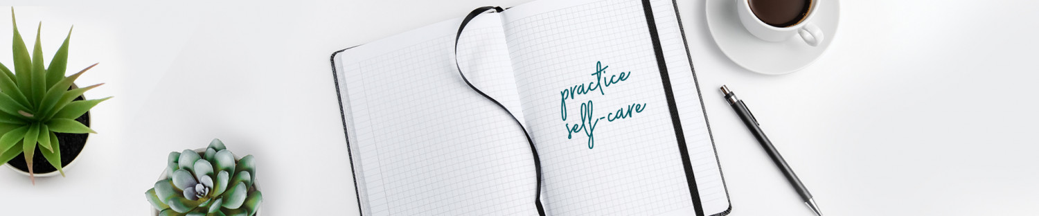 Journal showing practice self care