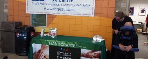 Elements is in West Allis Offering Massage to Runners at the Pettit