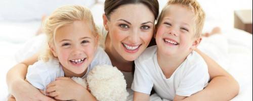 photo of mom with children