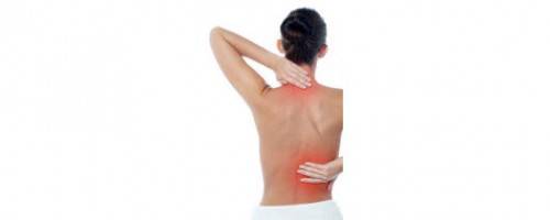 image of pain points on woman's back