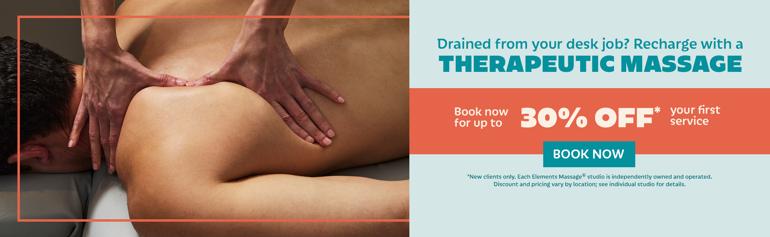 save up to 30% off your first massage